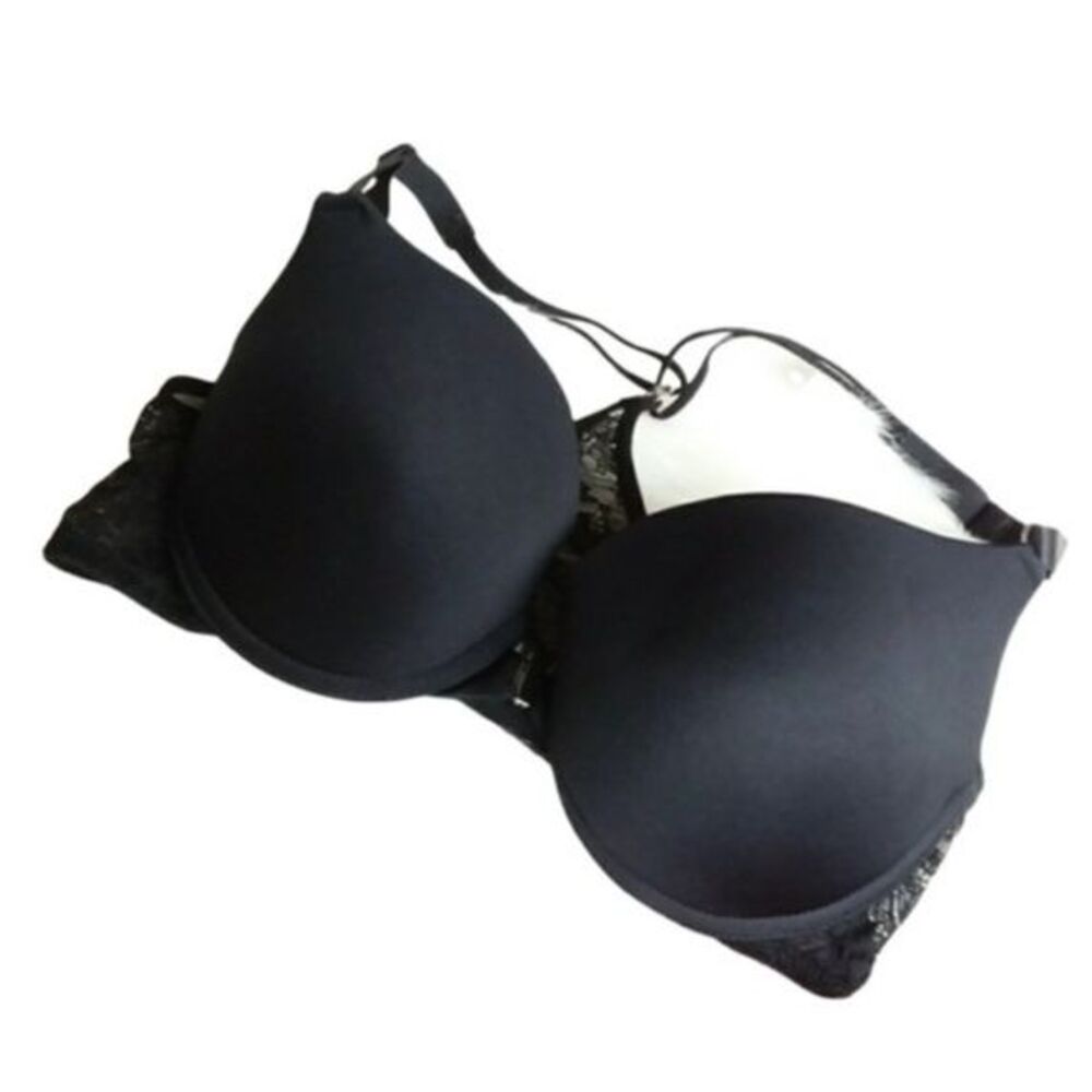 Joe Boxer Bra Black Lace Back Front Opening 36D